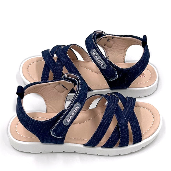 סנדלים עם רצועת ג'ינס קלועה בנות