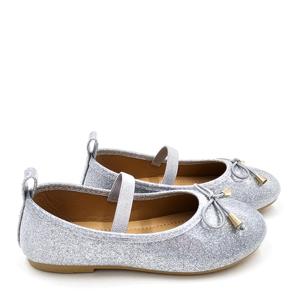 נעלי בובה נצנצים עם רצועת אחיזה פעוטות ובנות 22-28