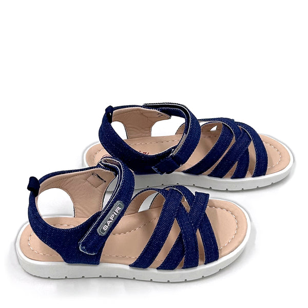 סנדלים עם רצועת ג'ינס קלועה בנות