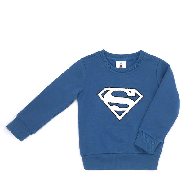סווטשירט סופרמן לוגו אפליקציית מגבת בנים 4