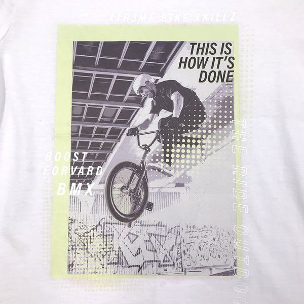 חולצה מודפסת אופניים BMX בנים 8-16