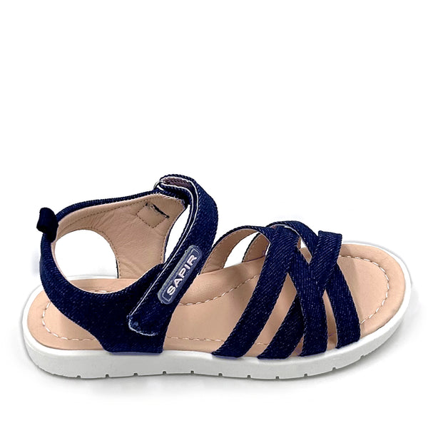 סנדלים עם רצועת ג'ינס קלועה בנות