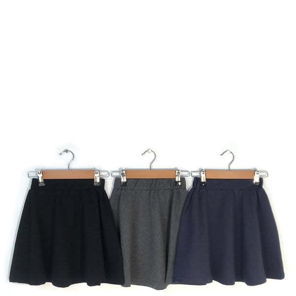 מארז 3 חצאיות ברך פרנץ' טרי שחור-כחול-מרנגו בנות