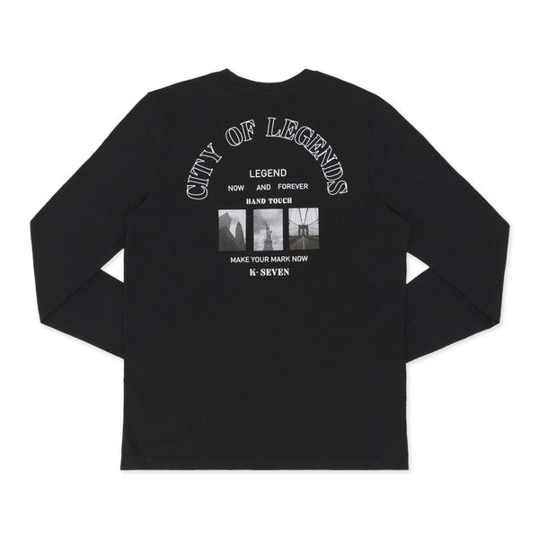טי-שירט ארוכה שחורה City Of Legends גברים
