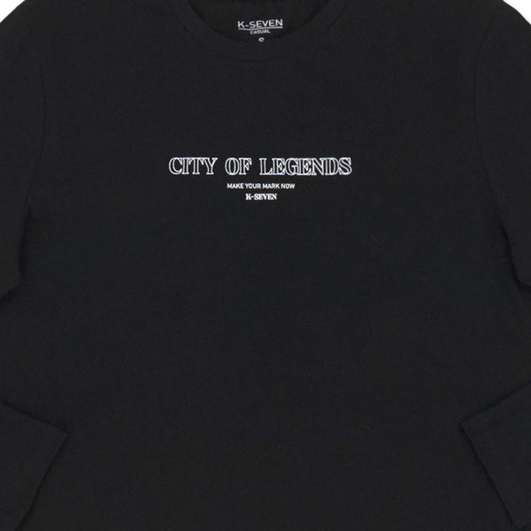 טי-שירט ארוכה שחורה City Of Legends גברים
