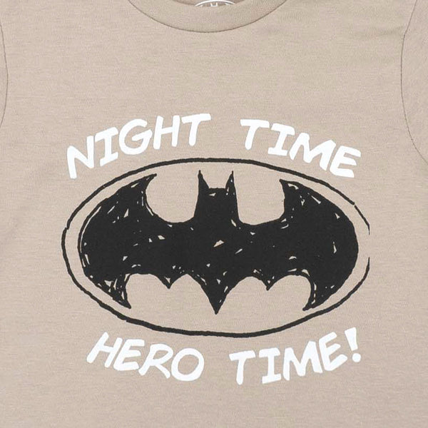 זוג חולצות לוגו Batman אפור-קאמל תינוקות בנים