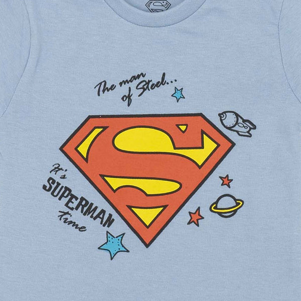 זוג חולצות סופרמן אפור-תכלת תינוקות בנים