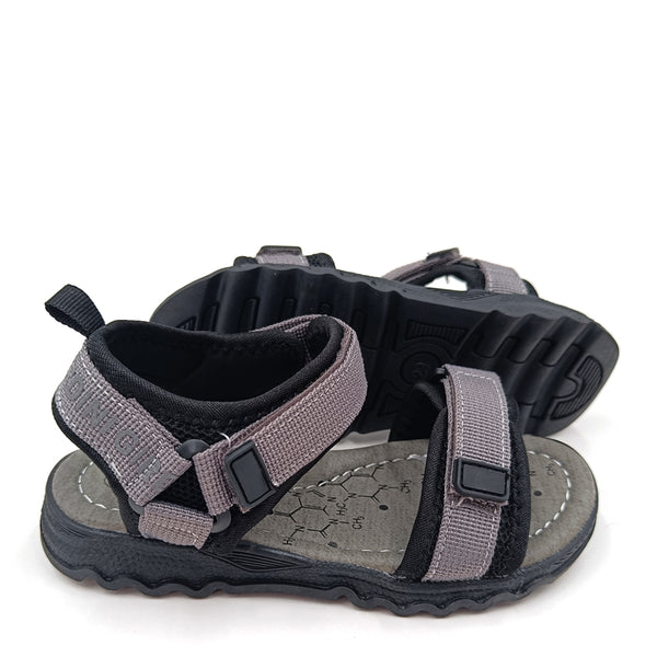 סנדלים עם רצועות בד סקוטש זית / אפור בנים