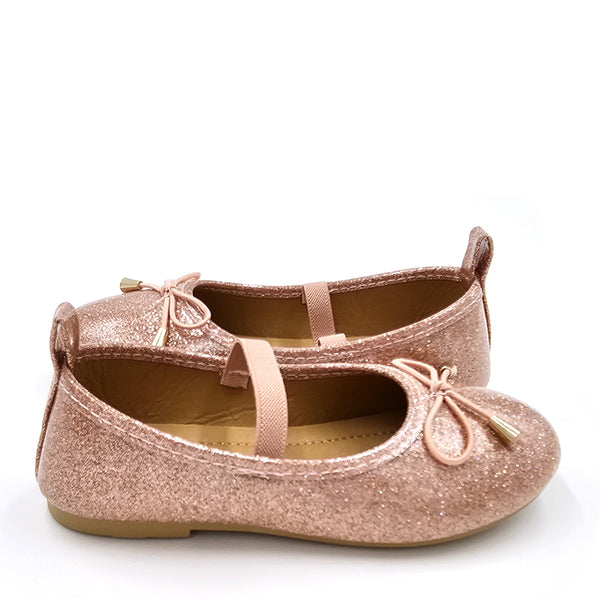 נעלי בובה נצנצים עם רצועת אחיזה פעוטות ובנות 22-28