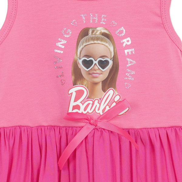 שמלת ברבי שילוב אריג Living The Dream בנות