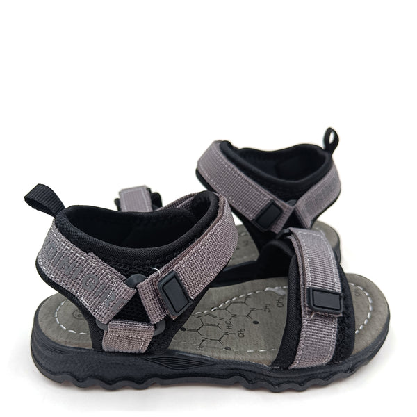 סנדלים עם רצועות בד סקוטש זית / אפור בנים