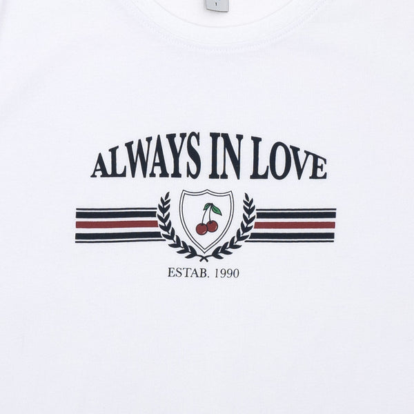 חולצה לבנה מודפסת Always In Love נשים