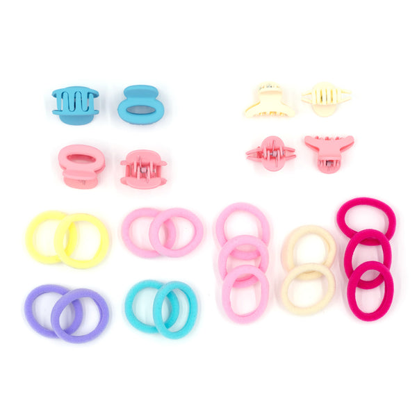 סט גומיות וקליפסים צבעוניים לשיער