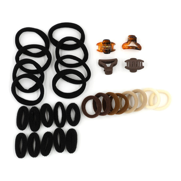 סט גומיות וקליפסים לשיער