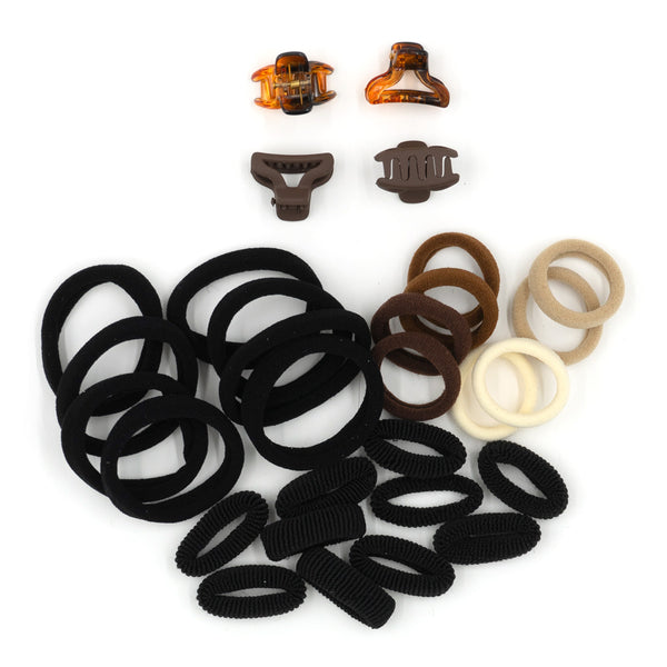 סט גומיות וקליפסים לשיער