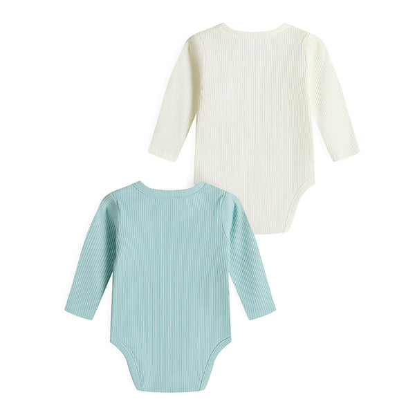 מארז 2 בגדי גוף מינוטי ריב שרוול ארוך תינוקות