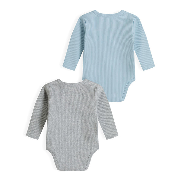 מארז 2 בגדי גוף מינוטי ריב שרוול ארוך תינוקות