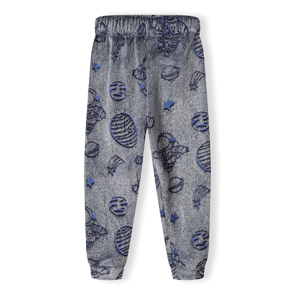 פיג'מת פרווה פליז אפורה אסטרונאוטים מינוטי תינוקות בנים