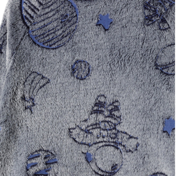 פיג'מת פרווה פליז אפורה אסטרונאוטים מינוטי תינוקות בנים