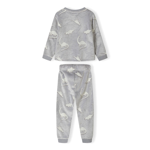 פיג'מת פרווה פליז דינוזאורים זוהרת בחושך מינוטי תינוקות בנים