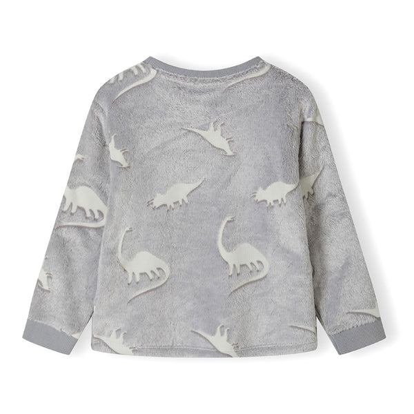 פיג'מת פרווה פליז דינוזאורים זוהרת בחושך מינוטי תינוקות בנים