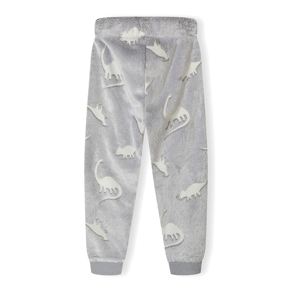 פיג'מת פרווה פליז דינוזאורים זוהרת בחושך מינוטי תינוקות בנים