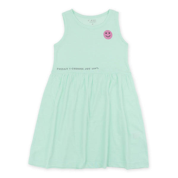 מארז 3 שמלות מודפסות מנטה-שחור-פודרה בנות