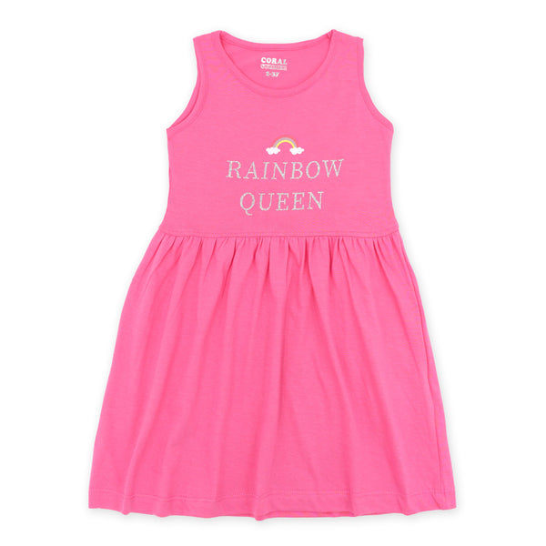 מארז 3 שמלות מודפסות אפור-צהוב-פוקסיה בנות