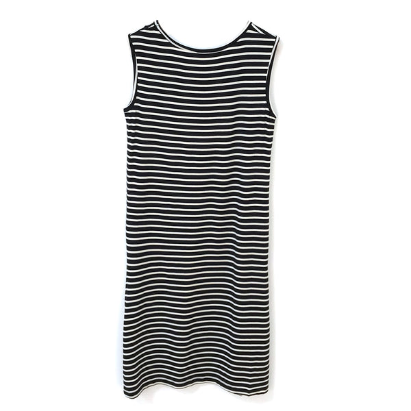 שמלת פסים ויסקוזה מידי ללא שרוולים נשים