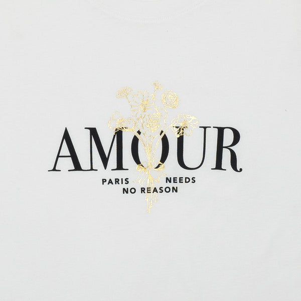 חולצה עם הדפסה מוזהבת Amour נשים