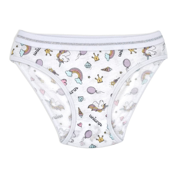 מארז 5 תחתוני כותנה מודפסים פס גומי חיצוני בנות