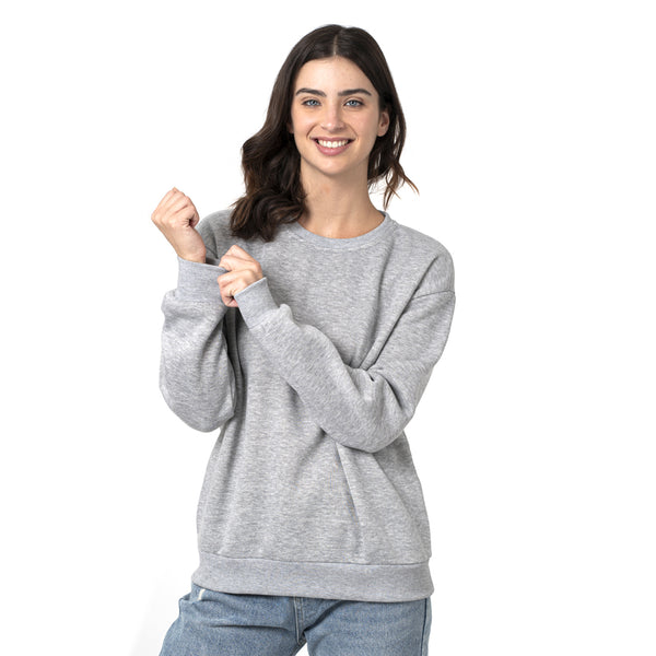 סווטשירט עם מנז'ט וצווארון מעוגל