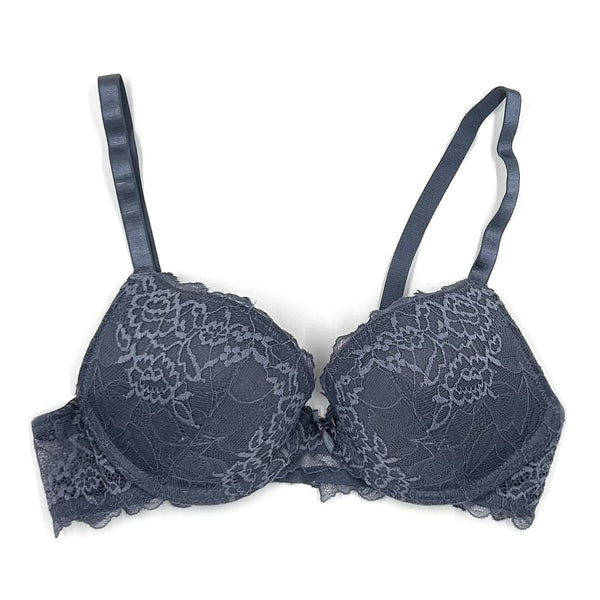 זוג חזיות תחרה עם פוש-אפ ברזלית ורוד-אפור נשים 75A-85C