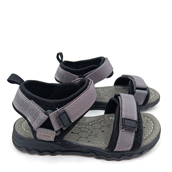 סנדלים עם רצועות בד סקוטש זית / אפור בנים