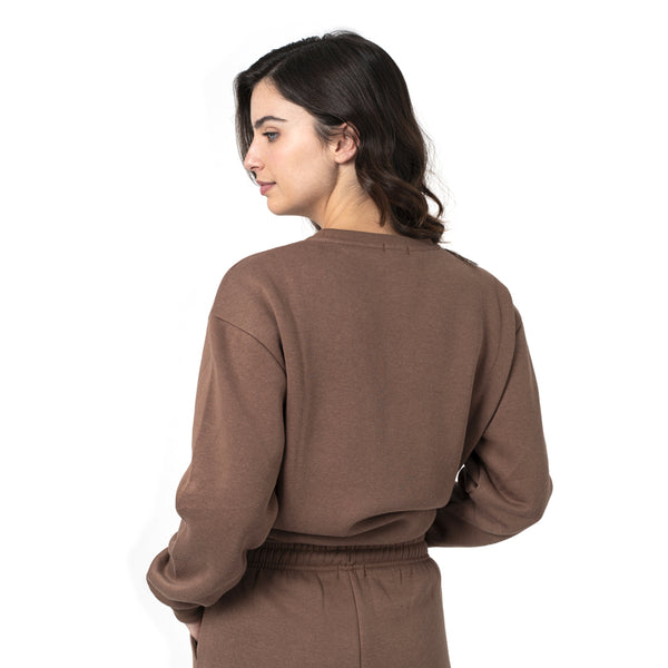 סווטשירט עם מנז'ט וצווארון מעוגל