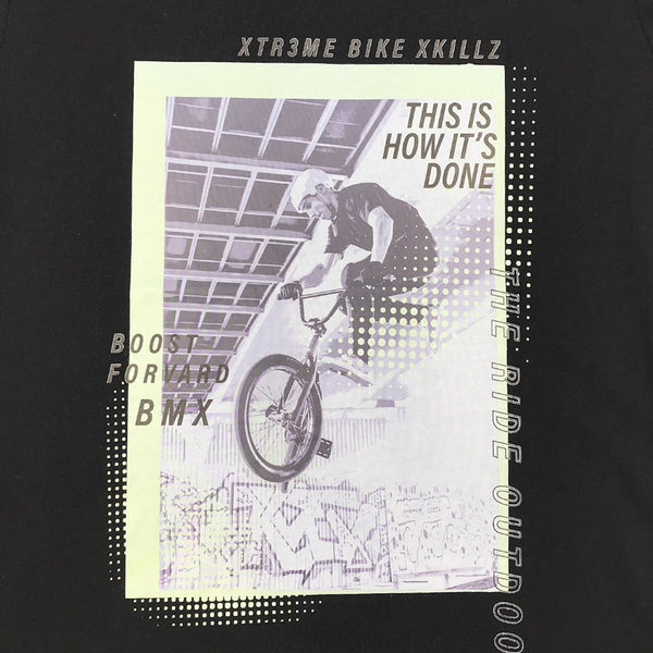 חולצה מודפסת אופניים BMX בנים 8-16