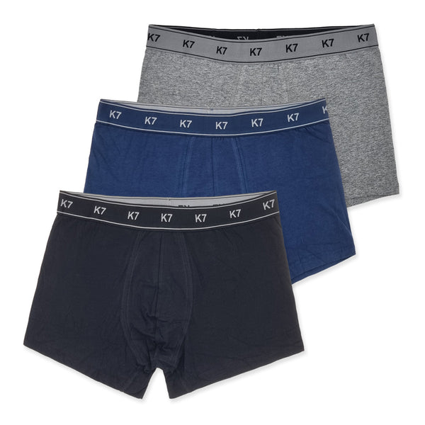 מארז 3 תחתוני K7 בוקסר ארוך צמוד גברים S-XL