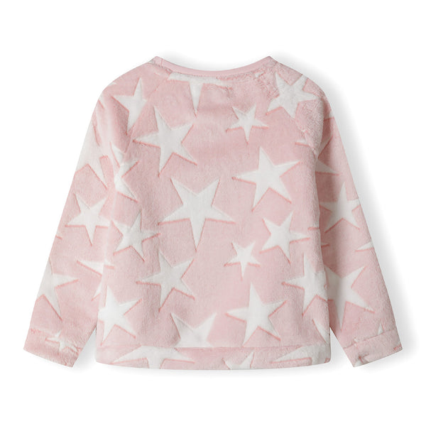 פיג'מה קטיפתית עם הדפס כוכבים ורקמה Dreamer תינוקות בנות