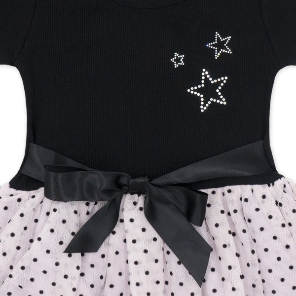 שמלת ריב עם חצאית טול, פפיון ועיטור אבנים בנות