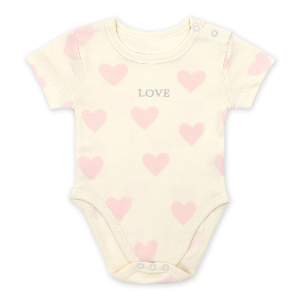 מארז 3 בגדי גוף דובי-לבבות-ורוד תינוקות בנות