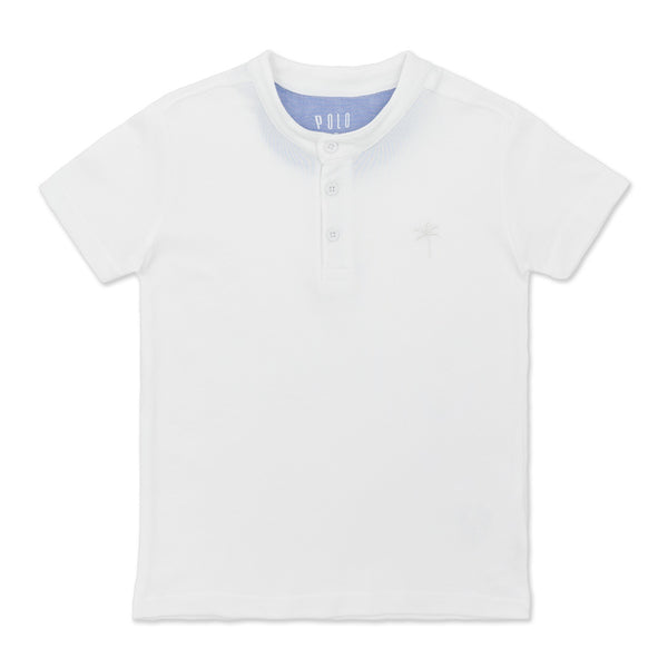 שלישיית חולצות פולו חלקות עם צווארון סיני תכלת-מנטה-לבן בנים