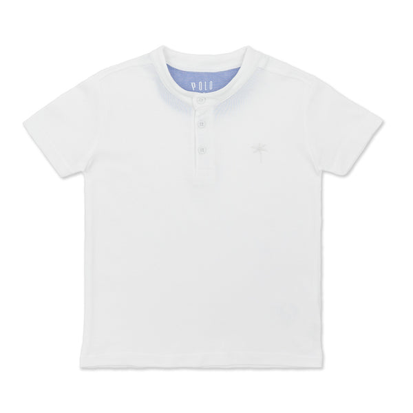 זוג חולצות פולו עם צווארון סיני לבן-מנטה תינוקות בנים