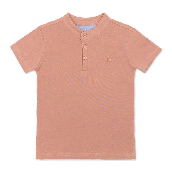 שלישיית חולצות פולו עם צווארון סיני כחול-בריק-שחור בנים