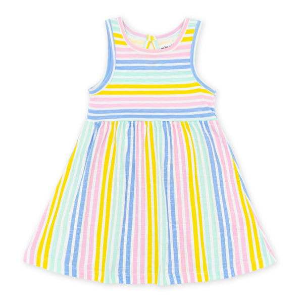 זוג שמלות מינוטי פסים ופירות לתינוקת 12-24M
