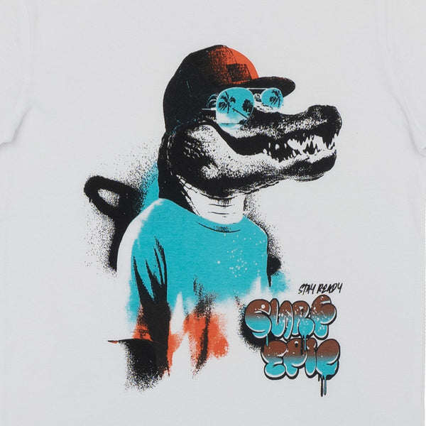 מארז 3 חולצות מודפסות לבן-טורקיז-אפור בנים