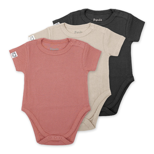 מארזי 3 בגדי גוף ריב חלקים לתינוקות