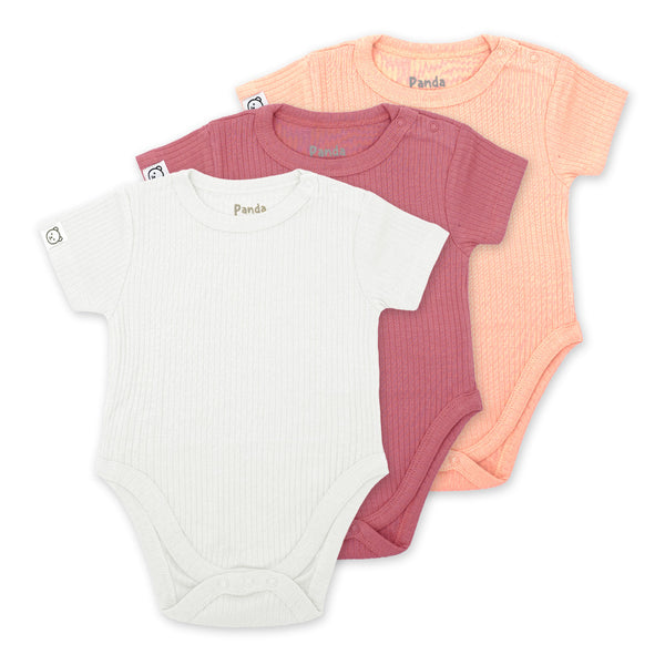 מארזי 3 בגדי גוף ריב חלקים לתינוקות