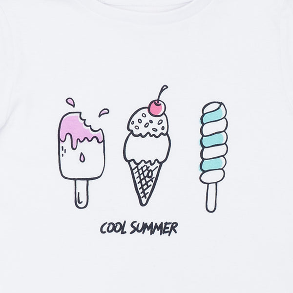 מארז 3 חולצות עם שליץ מנטה-לבן-ורוד בנות