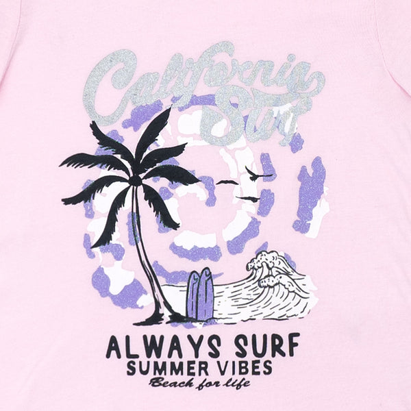 מארז 3 חולצות עם שליץ מנטה-לבן-ורוד בנות