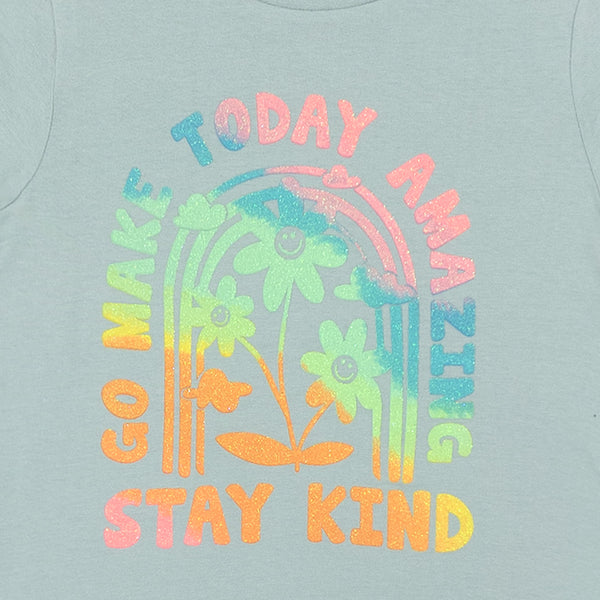 מארז 3 חולצות עם שליץ מודפסות ורוד-מנטה-קרם בנות